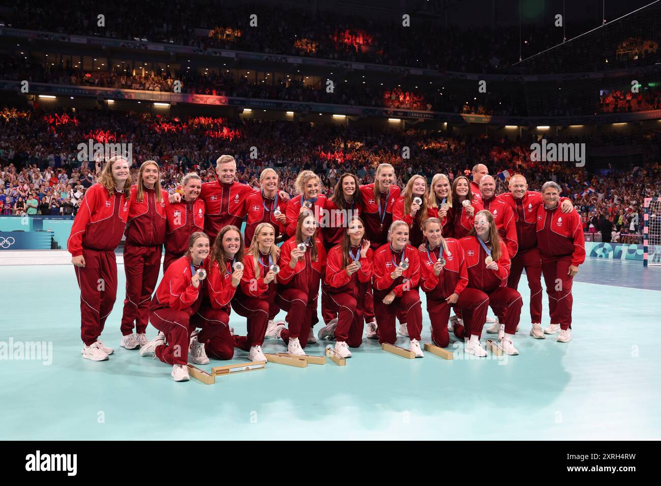 Team Dänemark Bronzemedaille, Handball, Frauen&#39;s während der Olympischen Spiele 2024 in Paris am 10. August 2024 im Pierre Mauroy Stadion in Villeneuve-d&#39;Ascq bei Lille, Frankreich Stockfoto