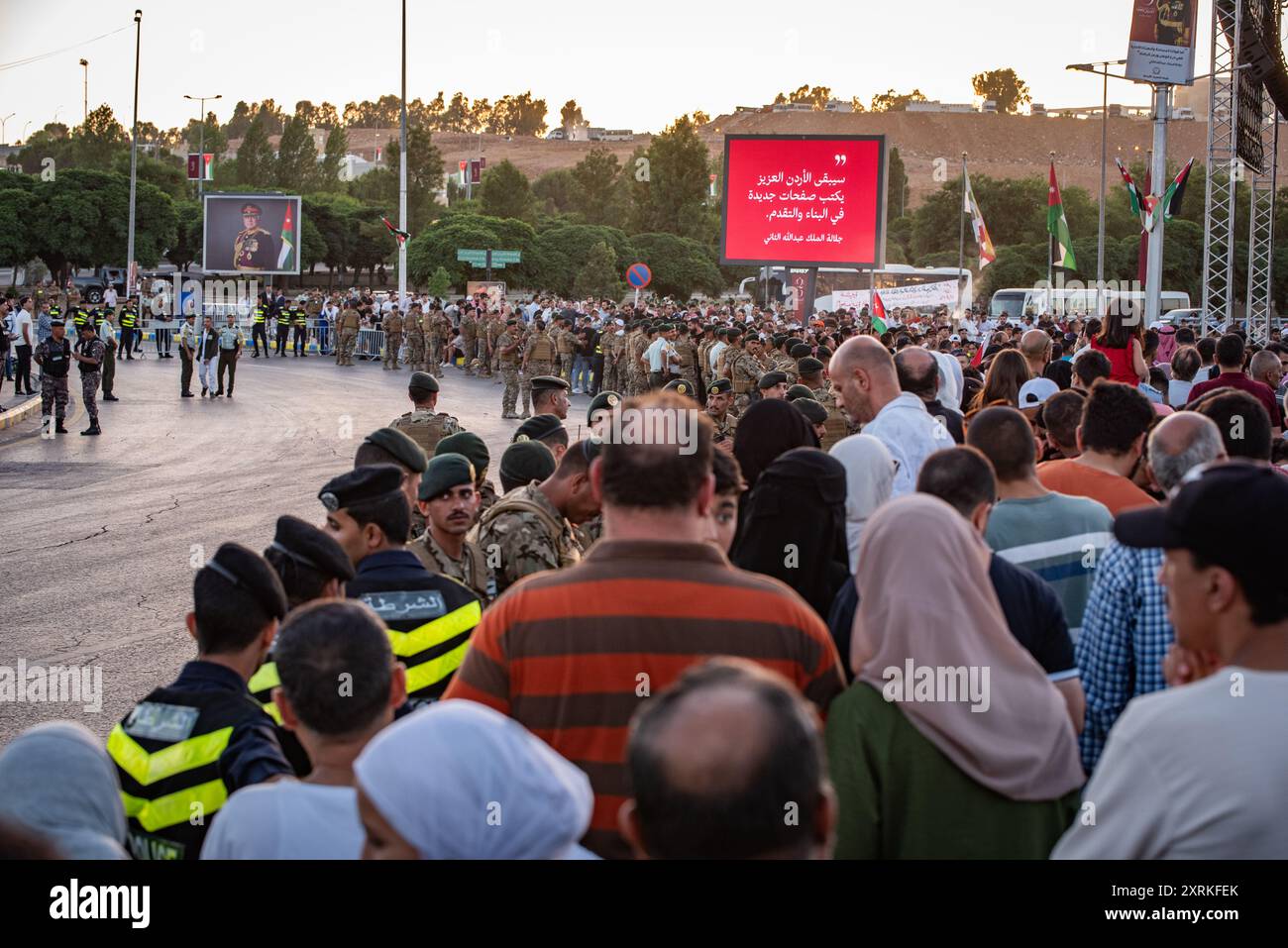 Amman, Jordanien - 9. Juni 2024: Jordanisches Jubiläum des Königs Abdullah. Stockfoto