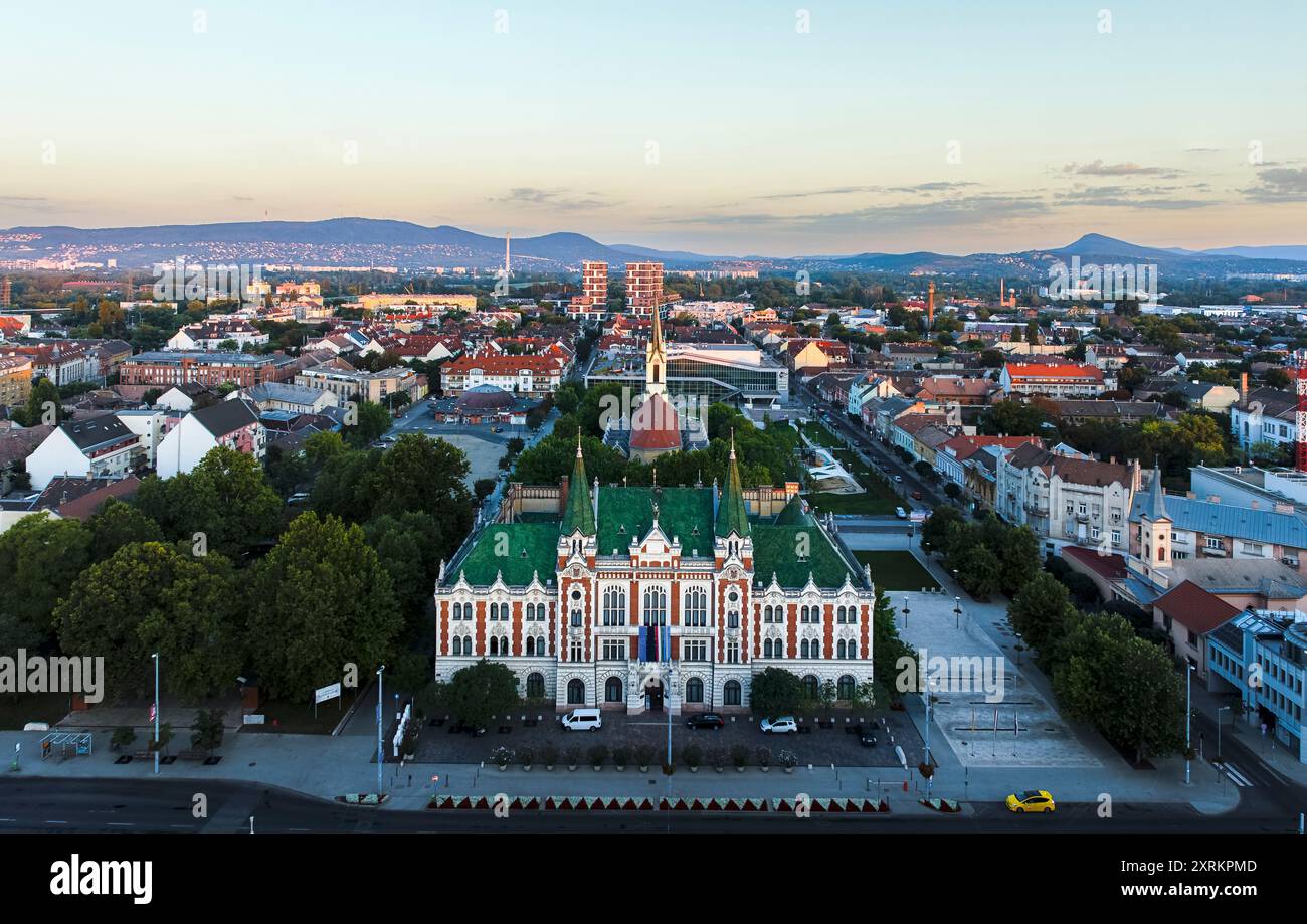 Citi Hall of Ujpest, 4. Bezirk, Budapest, Ungarn, ungarischer Name ist Ujpesti varoshaza. Stockfoto