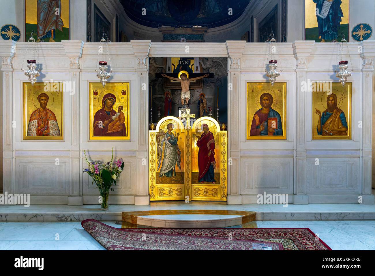 Ikonostase der Kirche San Teodoro, Rom, Italien Stockfoto