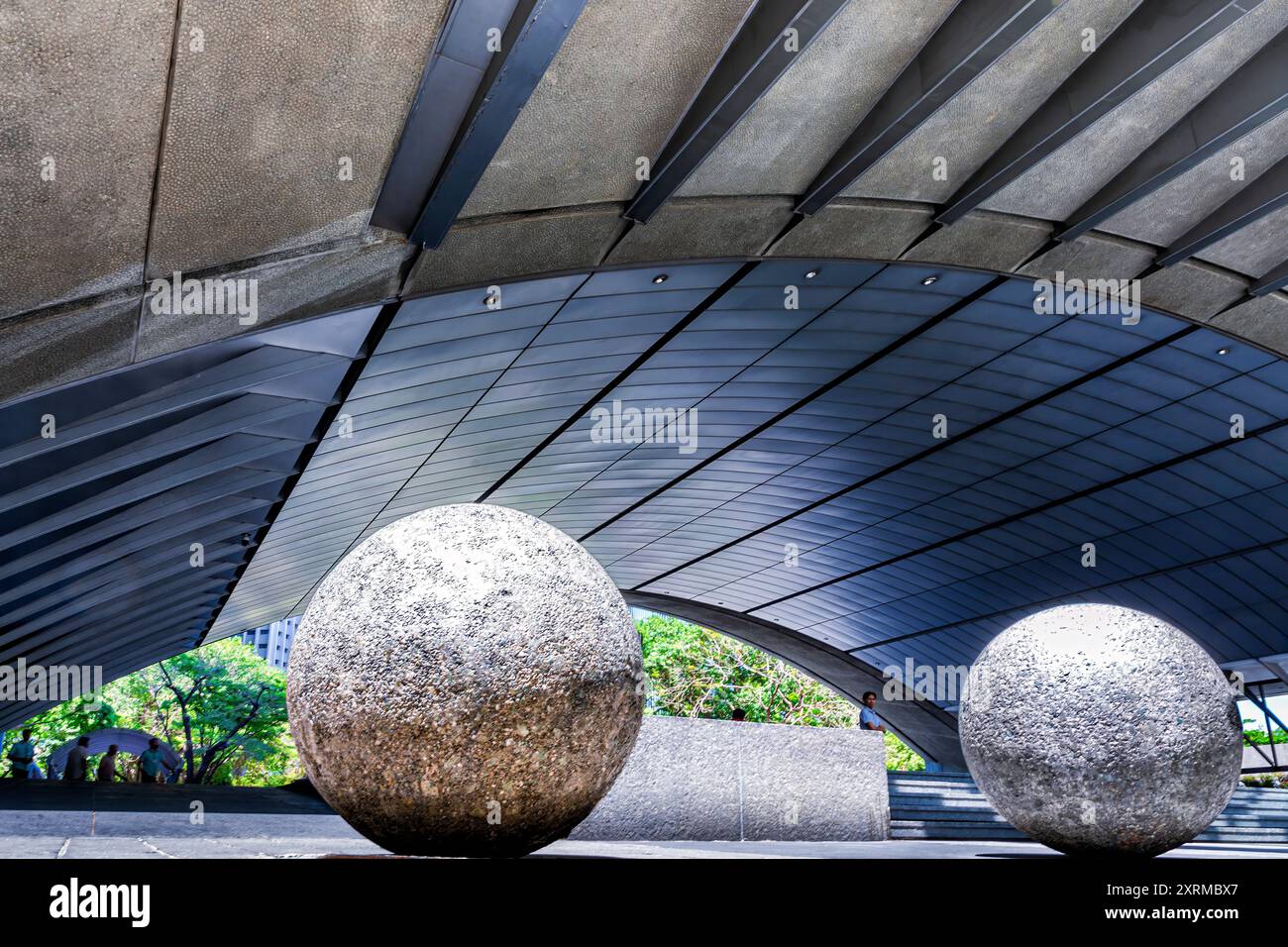 Makati Stadtlandschaft, ehemaliges Börsengebäude, Architektur und Skyline, Manila, Philippinen Stockfoto