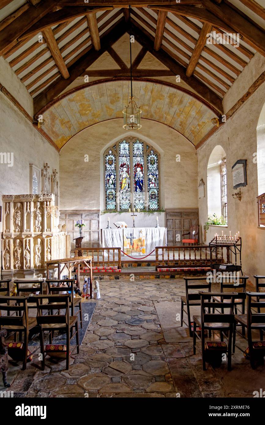 Croft Castle ist ein Landhaus im Dorf Croft, Herefordshire, England. Seit 1085 im Besitz der Familie Croft – Innenraum von Croft Castle und P. Stockfoto