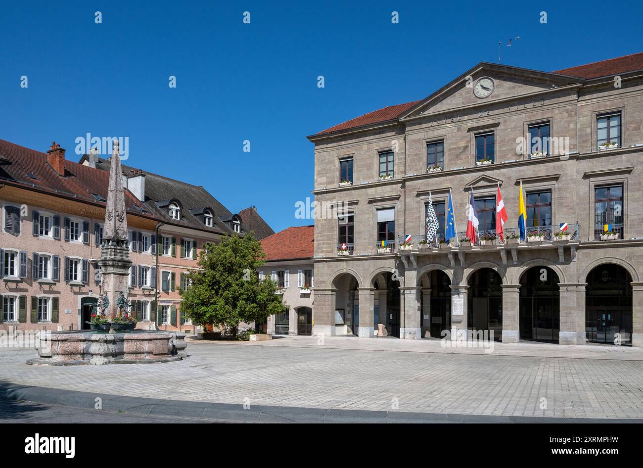 Das Rathaus von Thonon-les-Bains, einer Stadt in Frankreich, Haute-Savoie, an der Spitze von Genf Stockfoto