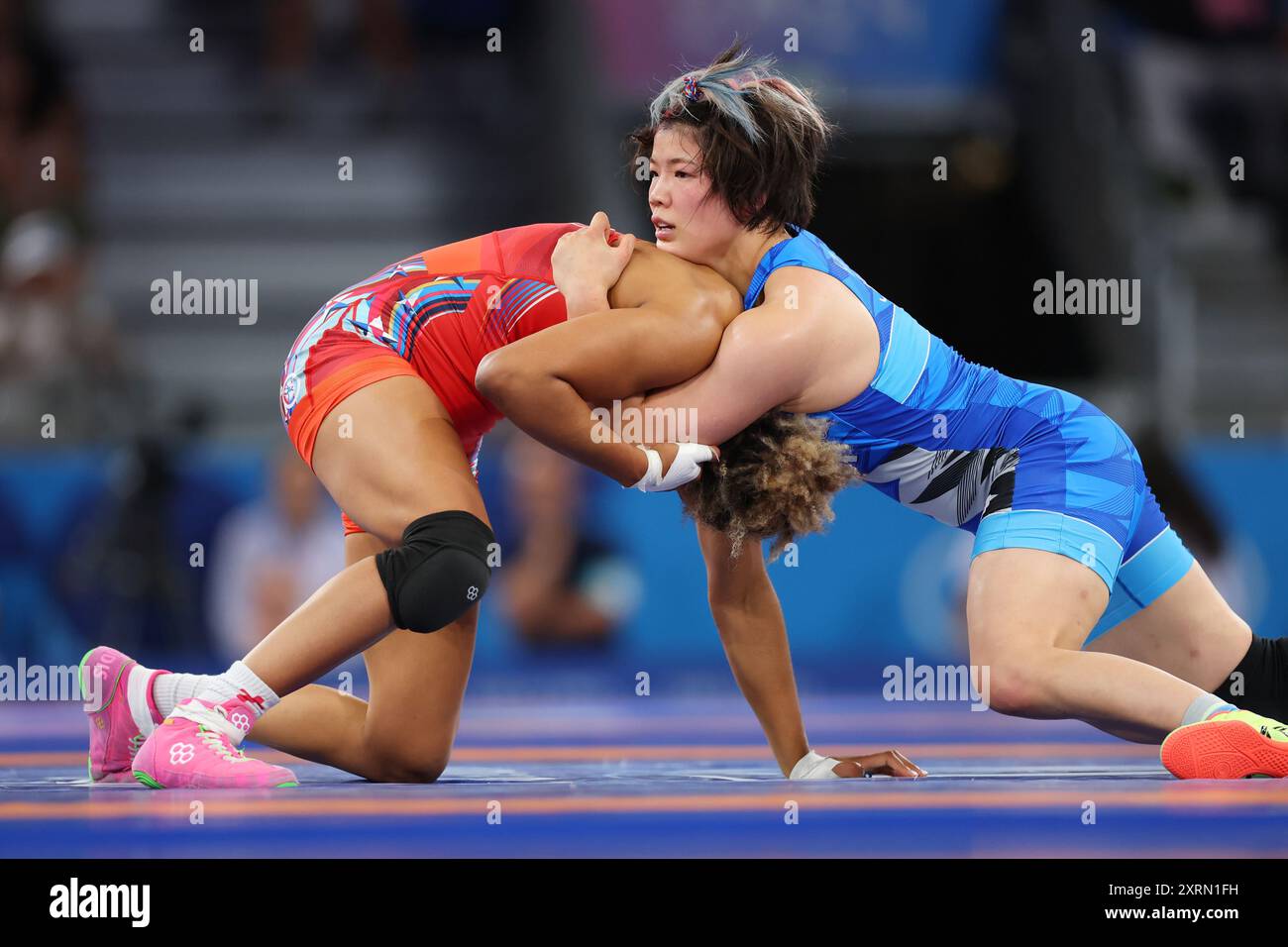 Paris, Frankreich. August 2024. Yuka Kagami (JPN) Wrestling : 76 kg-Finale der Frauen während der Olympischen Spiele 2024 in Paris in der Champ-de-Mars Arena. Quelle: Yohei Osada/AFLO SPORT/Alamy Live News Stockfoto