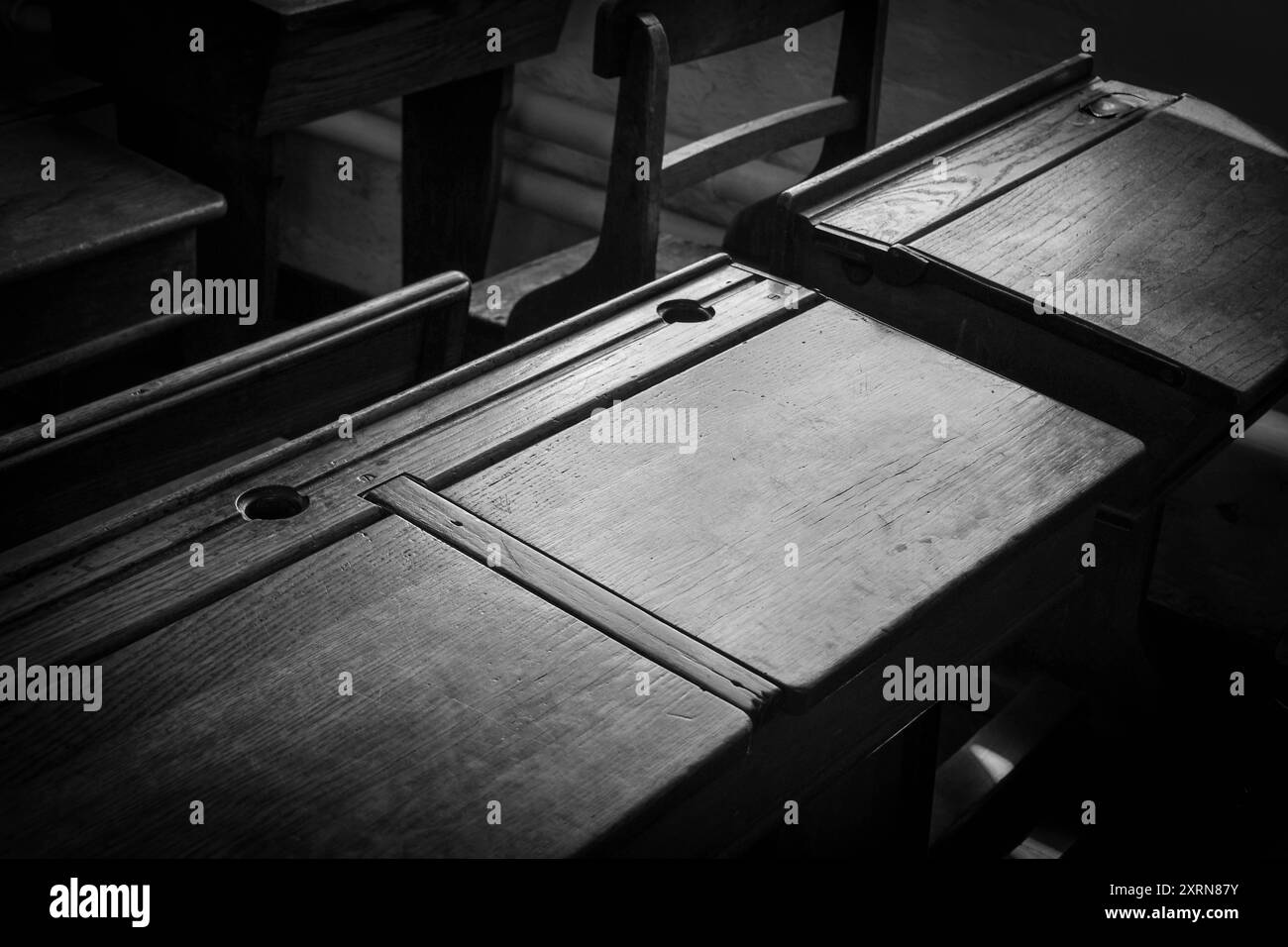 Schreibtisch der alten Schule Stockfoto
