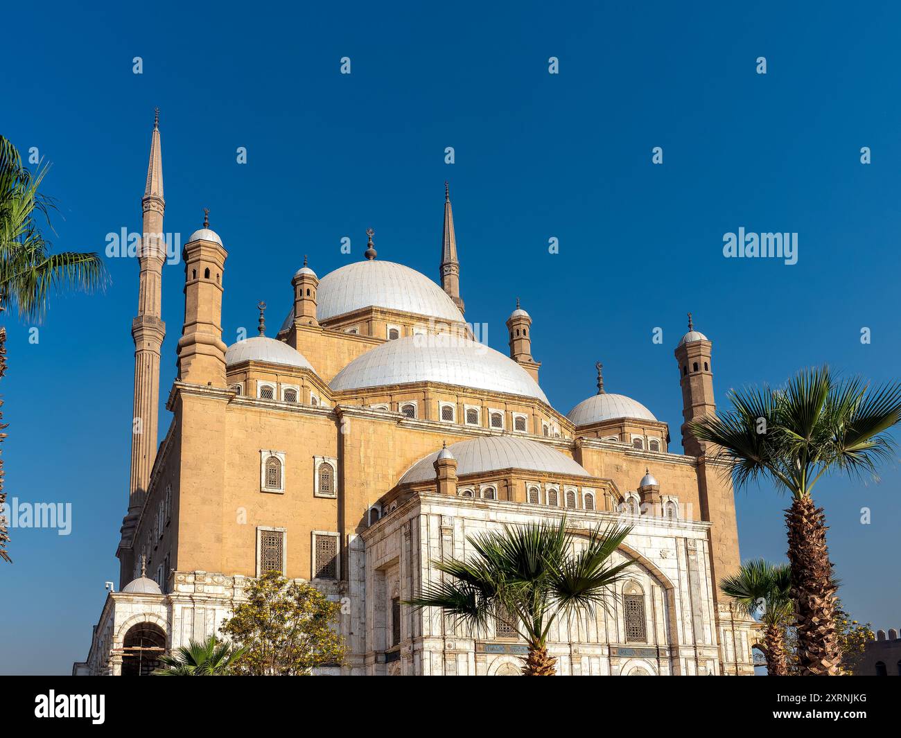 Außenansicht der Osmanischen Großen Moschee von Muhammad Ali Pascha oder Alabaster Saladin Zitadelle Moschee El Kairo Ägypten Stockfoto