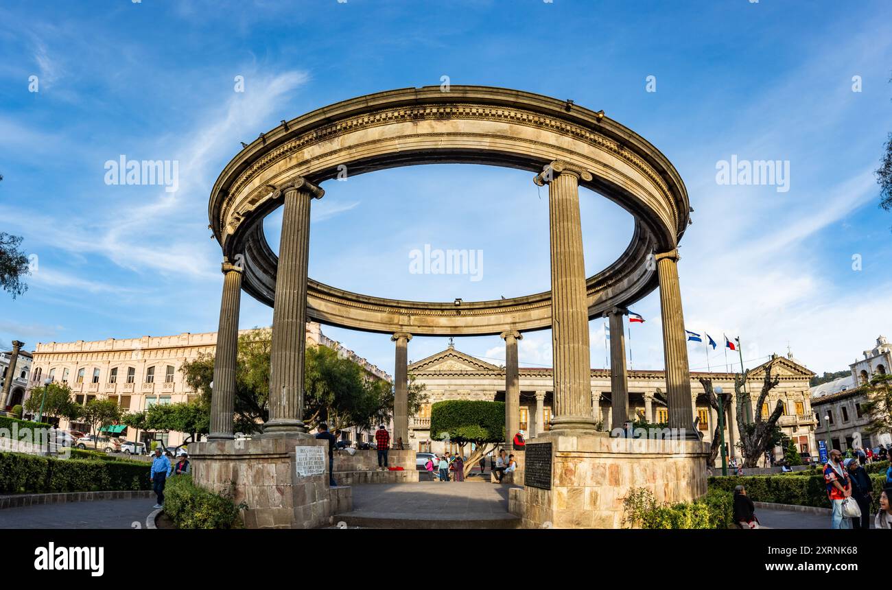 Denkmal im Parque Centro América. Quetzaltenango, Guatemala. Stockfoto