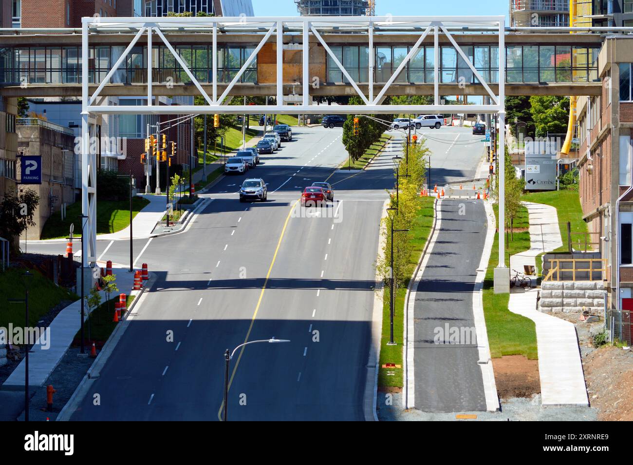 Ein neuer Abschnitt der Cogswell Street, Teil des Sanierungsprojekts des Cogswell District im Zentrum von Halifax, Nova Scotia, Kanada (2024) Stockfoto