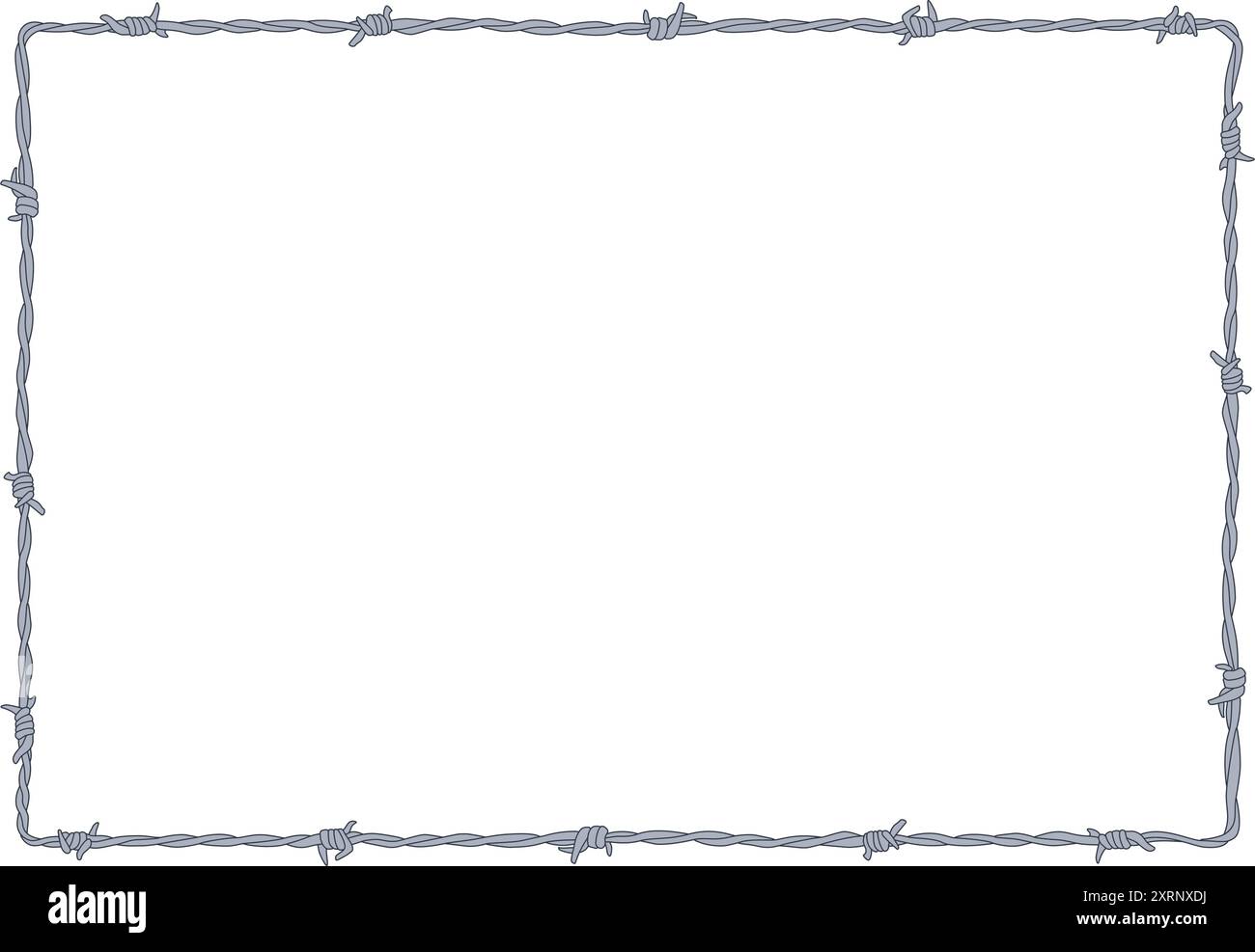 Rechteckiger Rahmenvektor mit Stacheldraht Stock Vektor