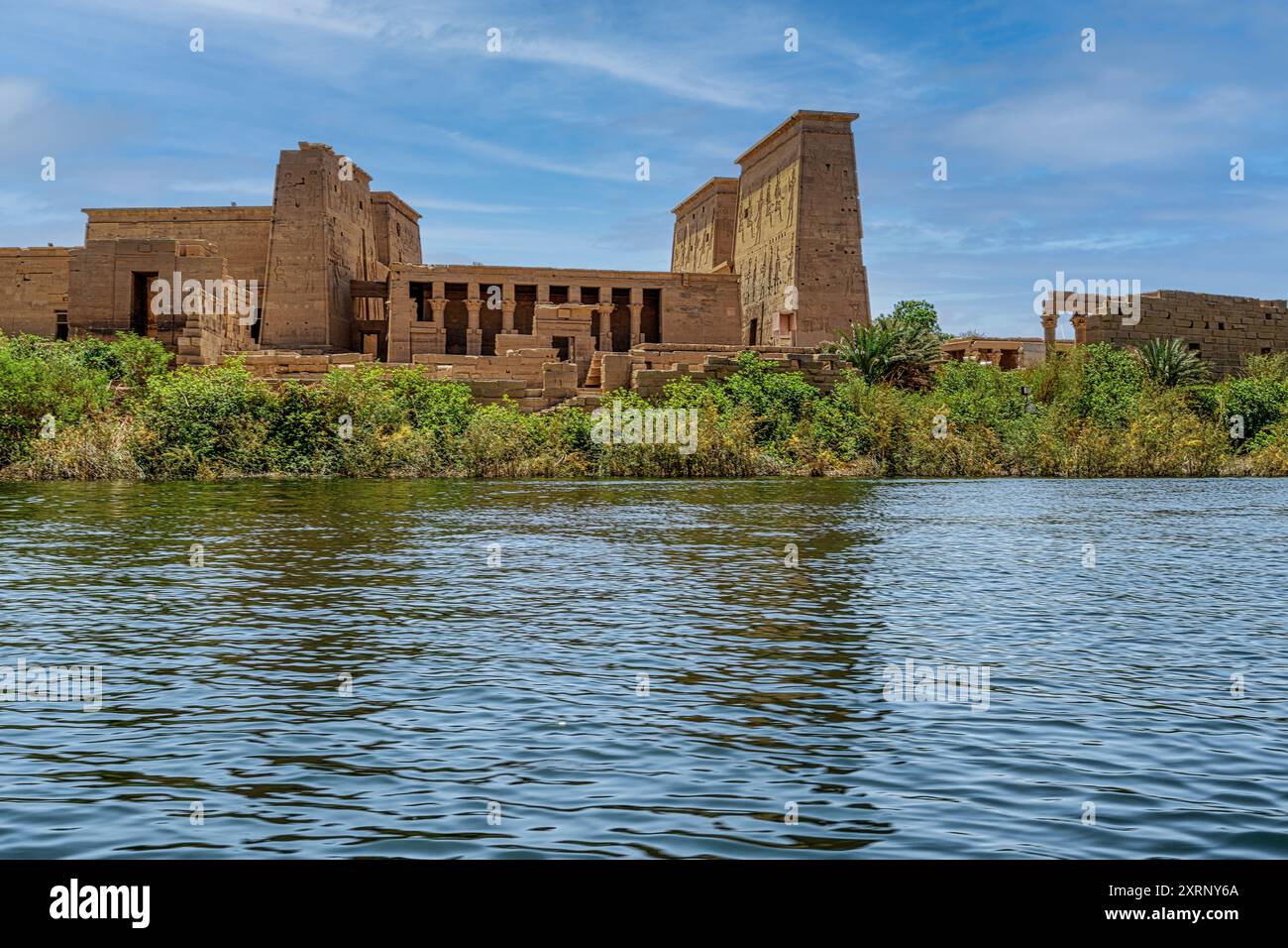 Tempel der Isis im Philae-Tempelkomplex auf der Insel Agilkia in Assuan, Ägypten Stockfoto