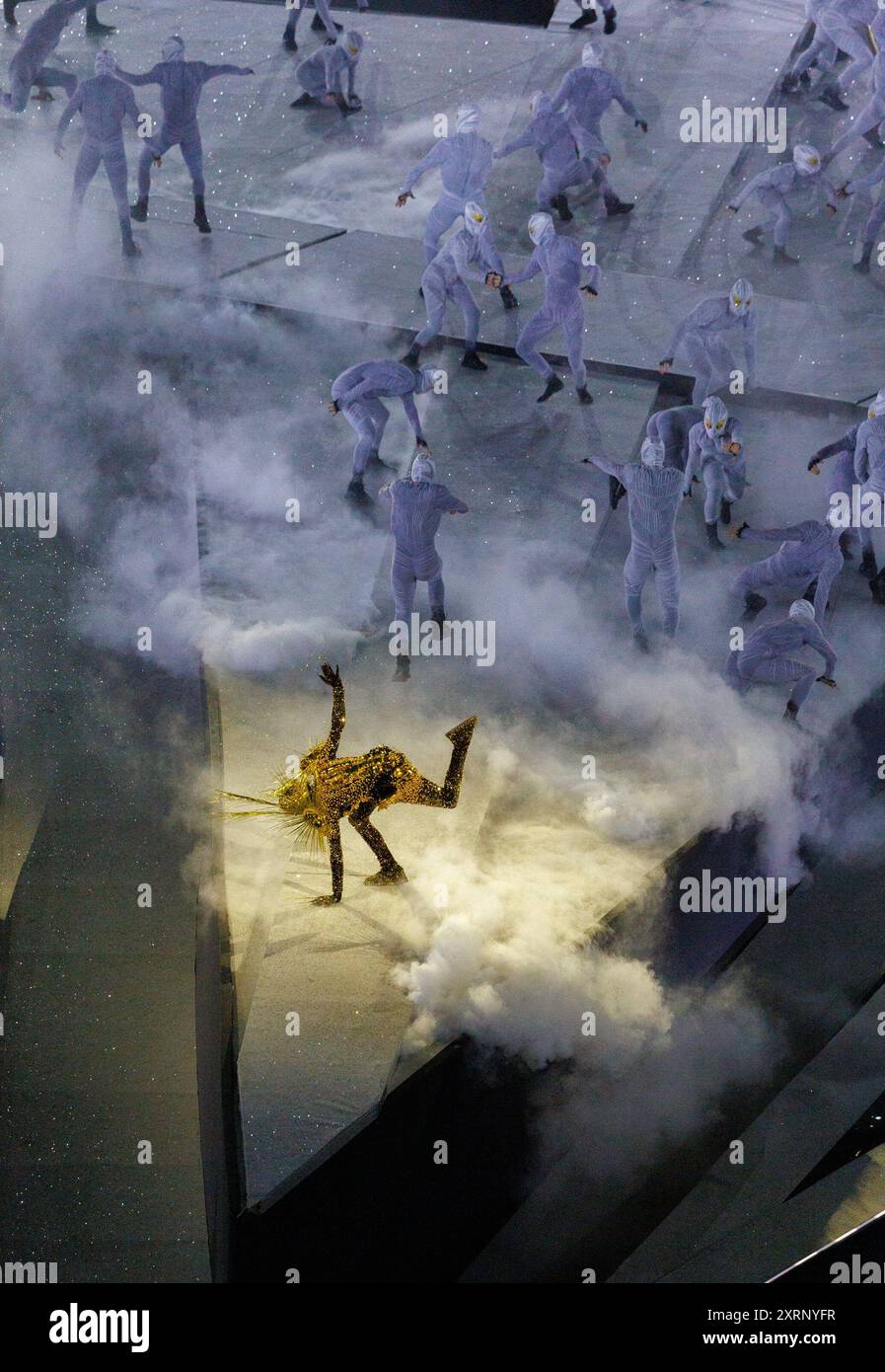 Paris, Ile de France, Frankreich. August 2024. Die Abschlusszeremonie im Stade de France während der Olympischen Spiele 2024 in Paris am Sonntag, den 11. August 2024. (Kreditbild: © Paul Kitagaki, Jr./ZUMA Press Wire) NUR REDAKTIONELLE VERWENDUNG! Nicht für kommerzielle ZWECKE! Quelle: ZUMA Press, Inc./Alamy Live News Stockfoto