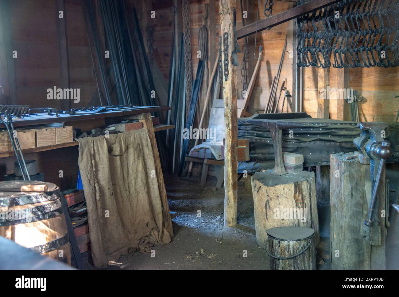 Schmiede in George Washingtons Mount Vernon Anwesen Stockfoto