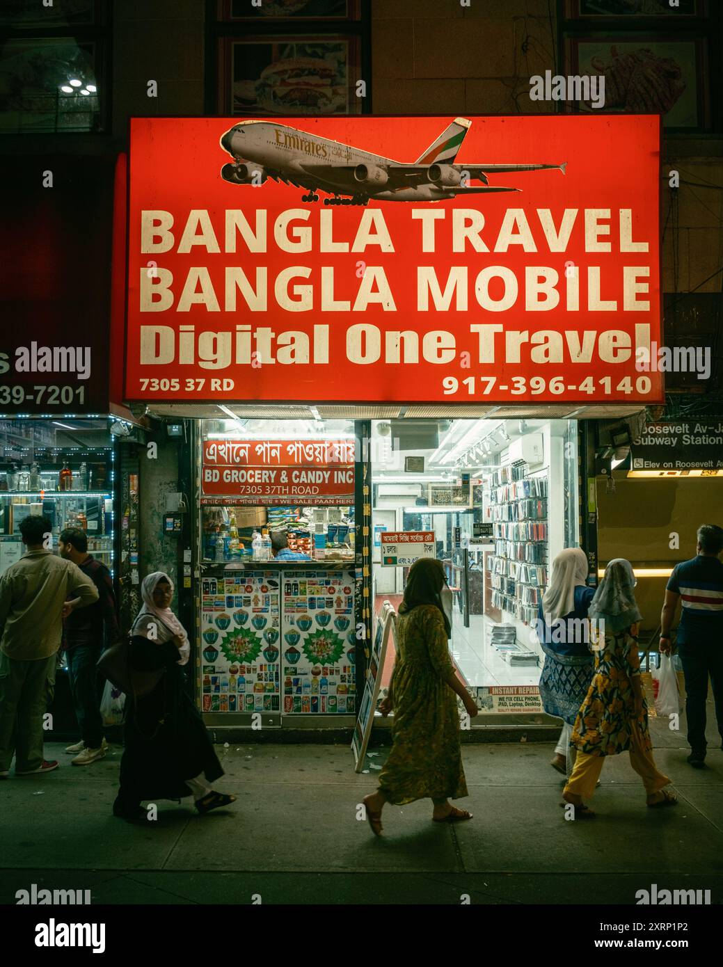 Bangla reist in Jackson Heights, Queens, New York City Stockfoto