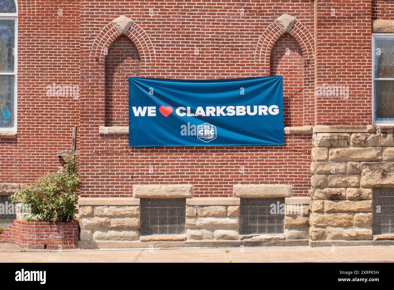 Historische Stätten von Clarksburg und Bridgeport, West Virginia. Stockfoto