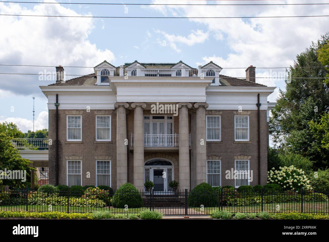 Historische Stätten von Clarksburg und Bridgeport, West Virginia. Stockfoto