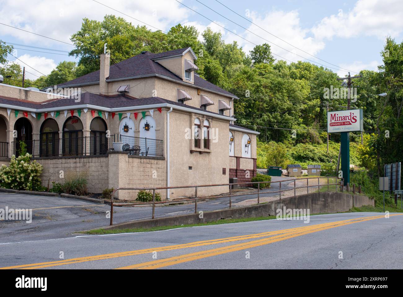 Historische Stätten von Clarksburg und Bridgeport, West Virginia. Stockfoto