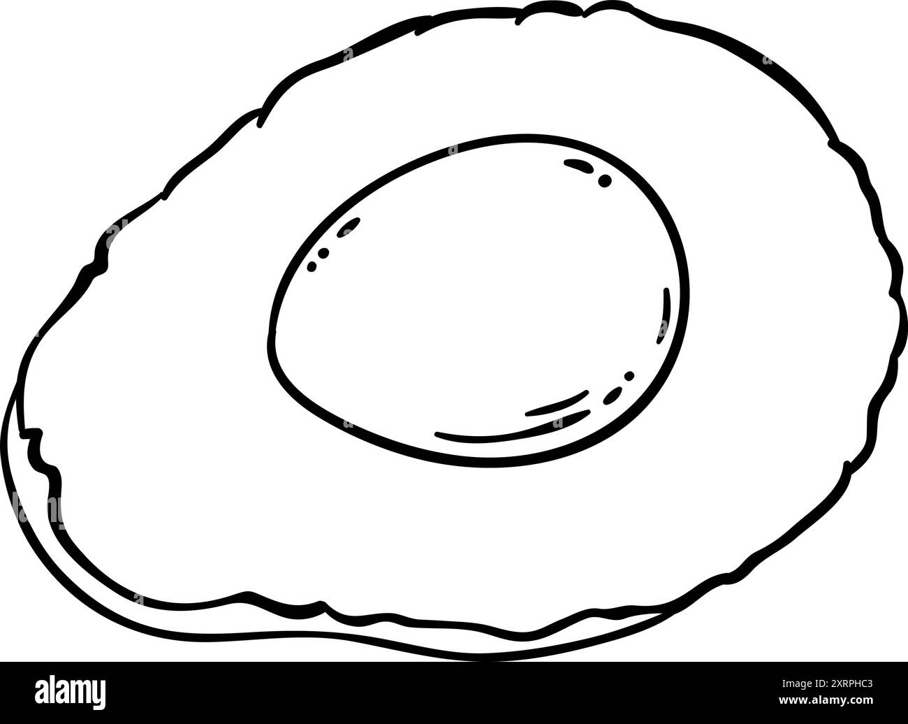 Avocadofrucht mit Samenumriss Illustration Stock Vektor