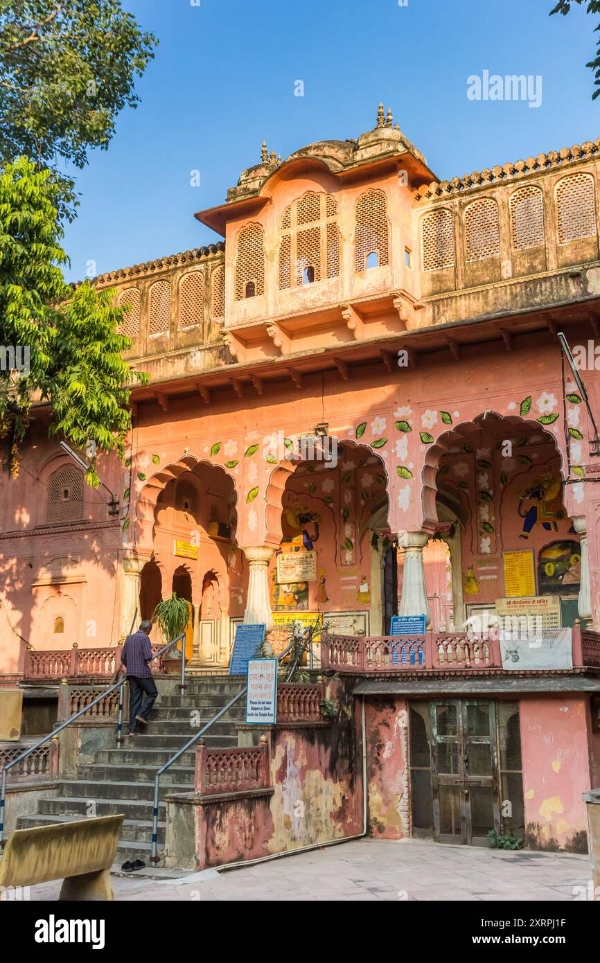 Govardhan Nath Ji Ka Mandir Tempel im Zentrum von Jaipur, Indien Stockfoto