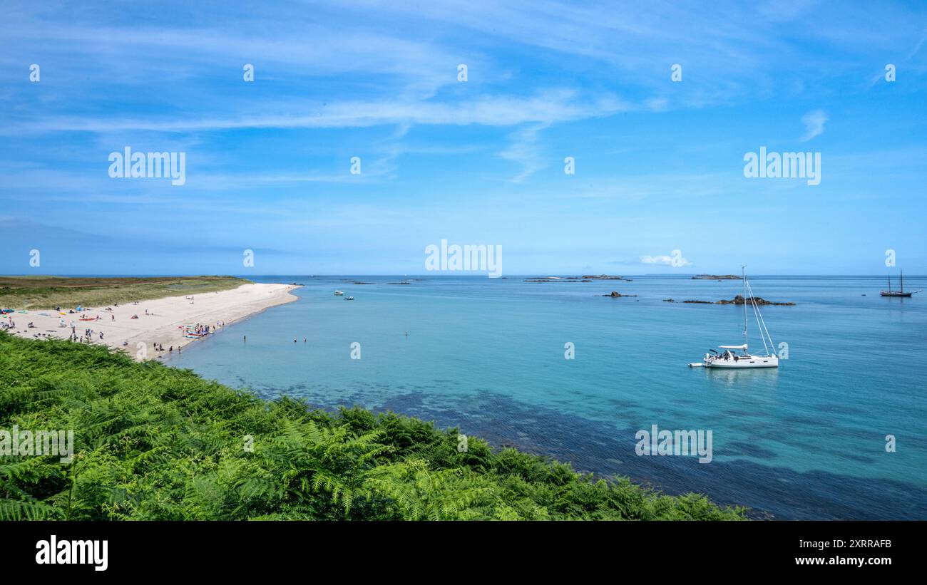 Shell Beach View, Herm Island, Kanalinseln, Großbritannien Stockfoto