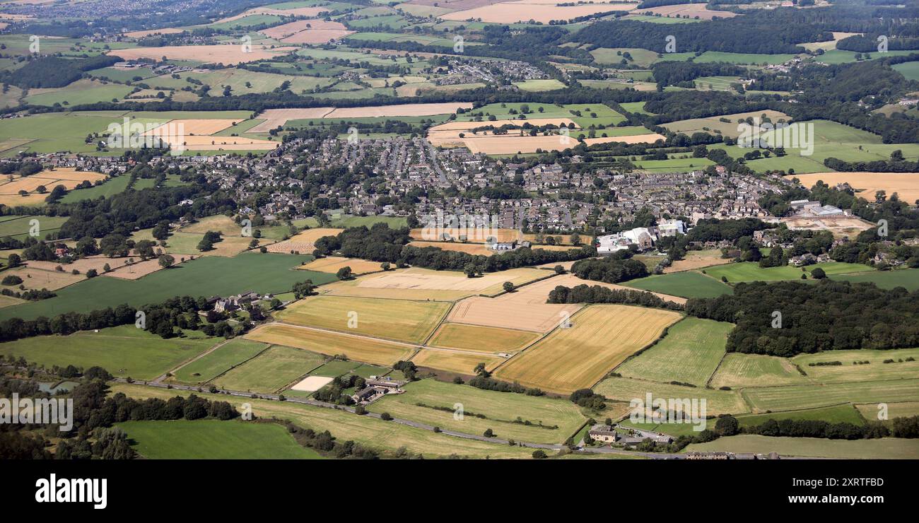 Aus der Vogelperspektive des Dorfes Shepley in Kirkburton, Huddersfield, West Yorkshire Stockfoto