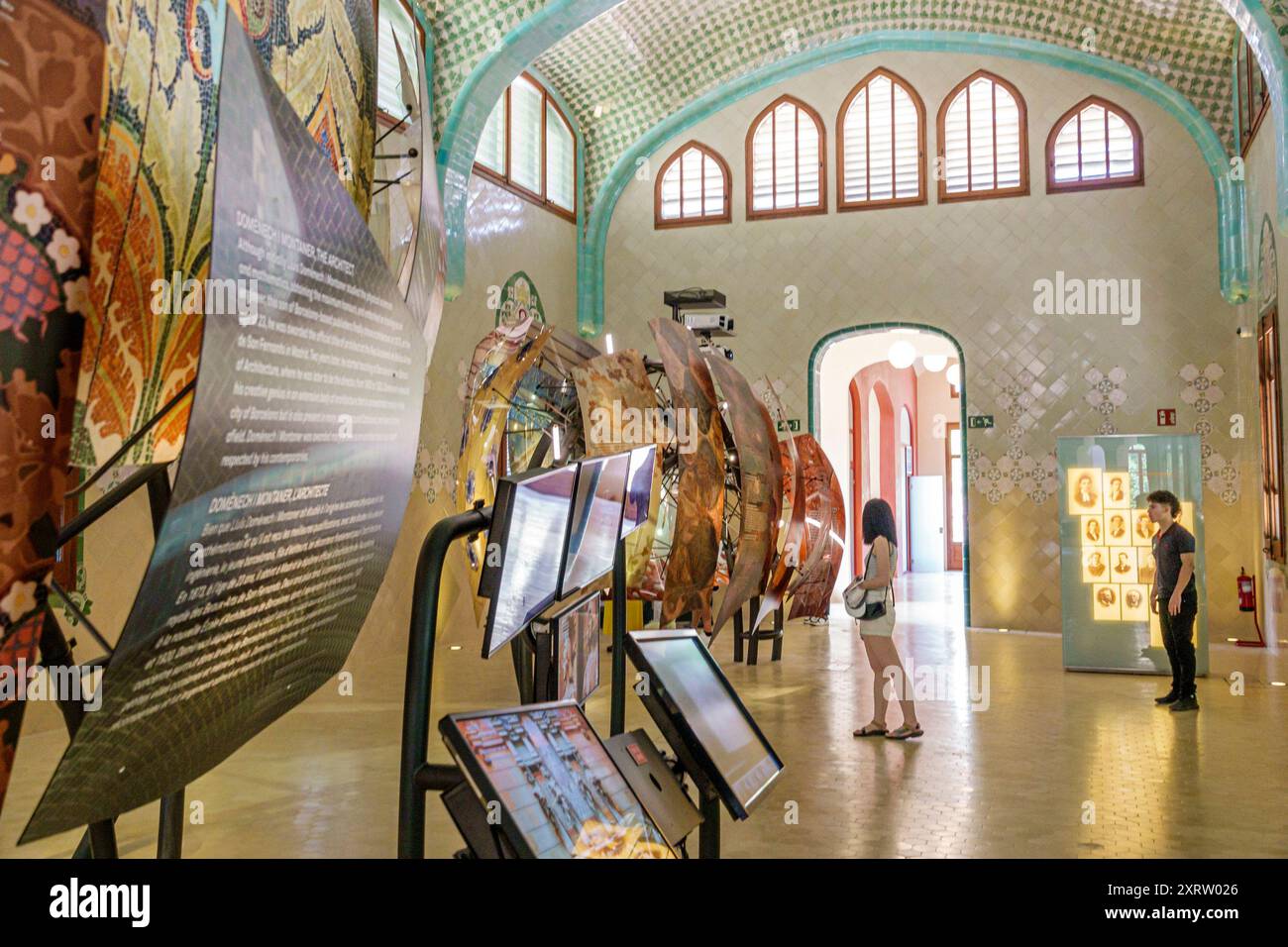 Barcelona Spanien,Katalonien Catalunya,El Guinardo,Recinte Modernista de Sant Pau,historisches ehemaliges Hospital de la Santa Creu Pavillon Komplex,Katalanischer Modus Stockfoto