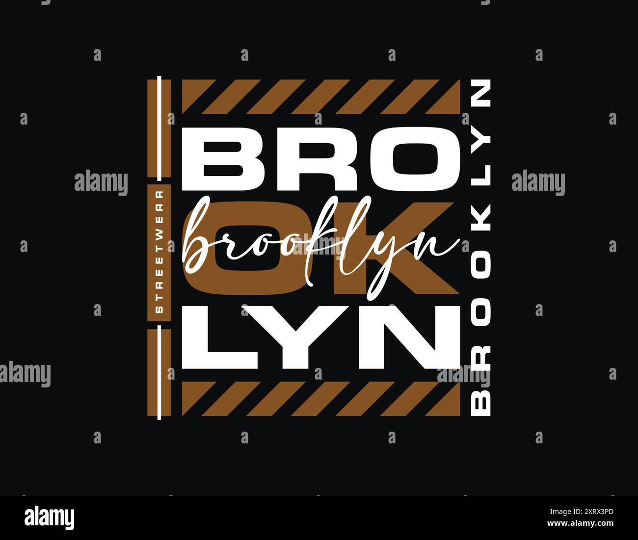Brooklyn Concept Schriftzug Typografie Streetwear Design, modernes Streetwear Design, urbane Streetwear zum Drucken von T-Shirts, Hoodie, Poster und mehr Stock Vektor