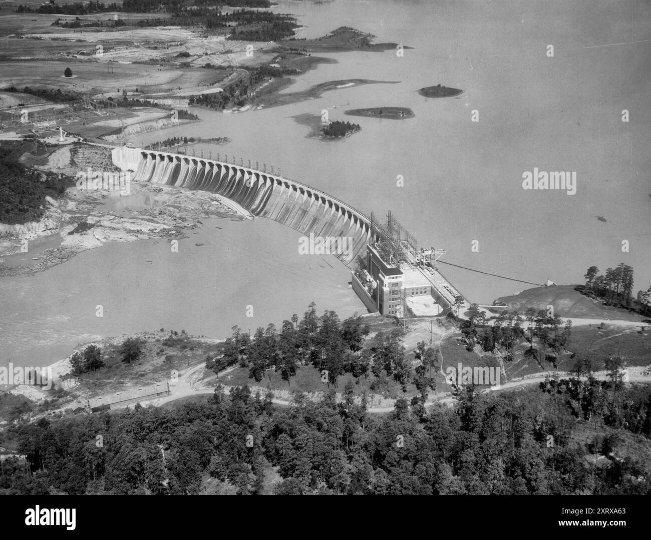 Luftaufnahme des Jordan Dam, Alabama 1932 Stockfoto