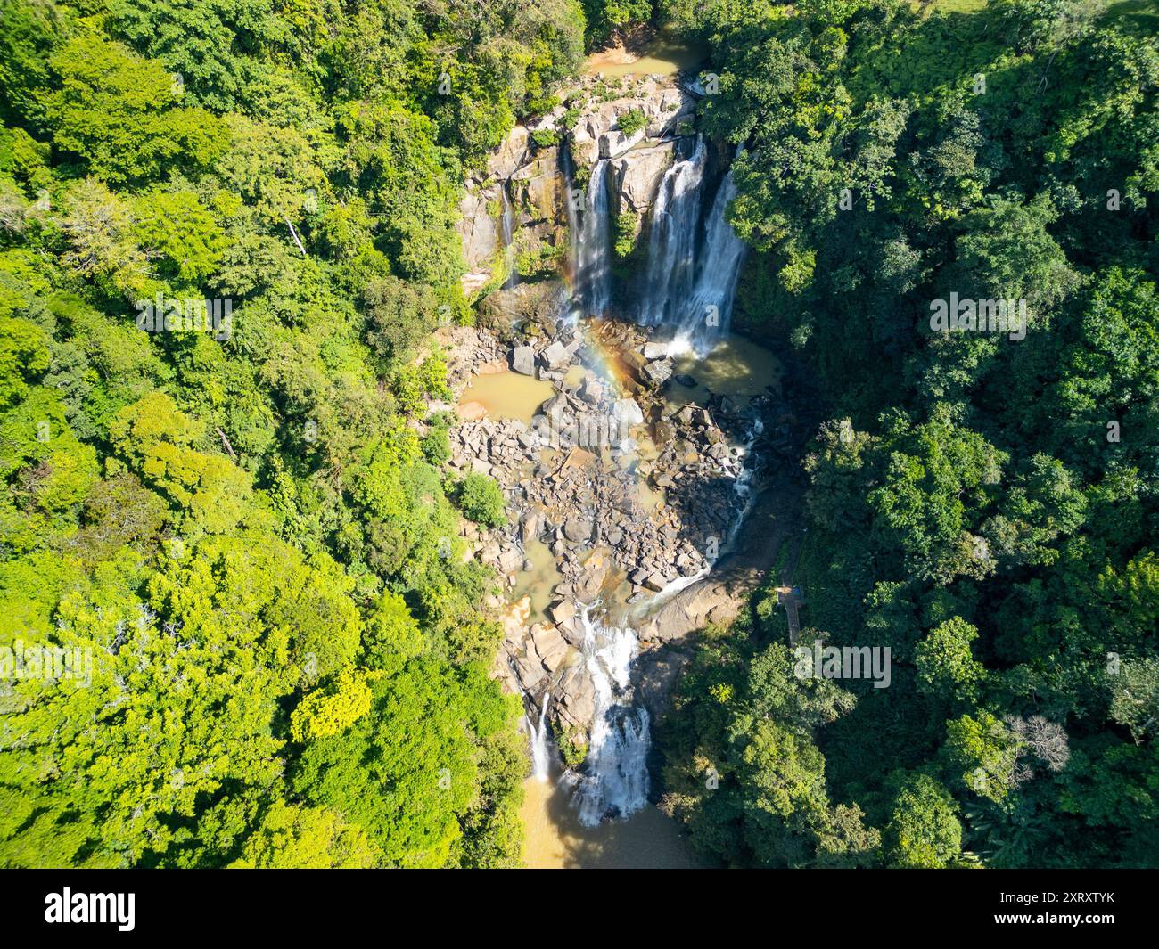 Eine Luftaufnahme des Nauyaca Wasserfalls in Perez Zeledon, Costa Rica Stockfoto