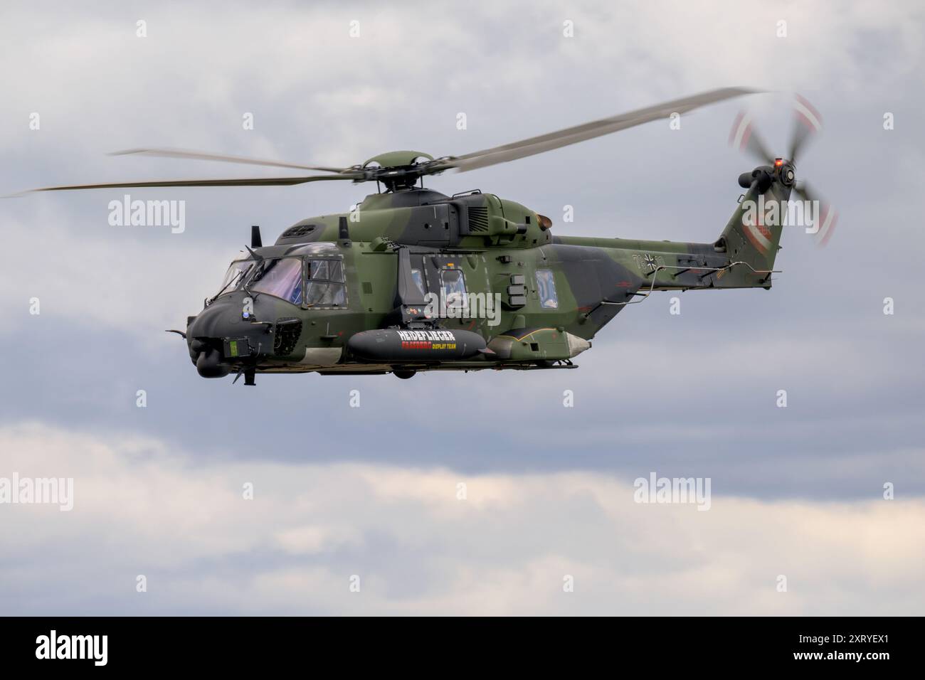 Hubschrauber der deutschen Armee NH90, Abfahrt am Abflugtag beim Royal International Air Tattoo Stockfoto