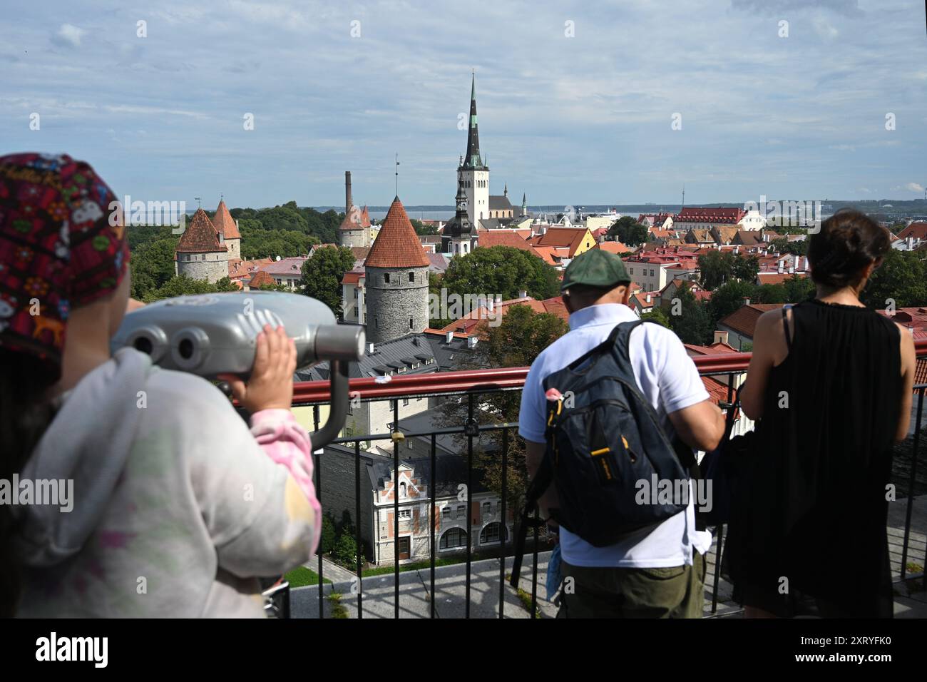Tallinn, Estland - 24. Juli 2024: Touristen in der Altstadt von Tallinn, Estland. Stockfoto