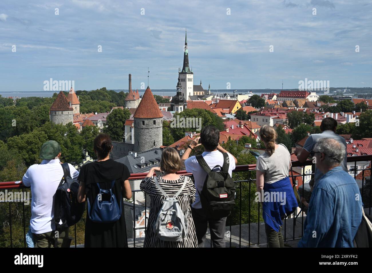Tallinn, Estland - 24. Juli 2024: Touristen in der Altstadt von Tallinn, Estland. Stockfoto