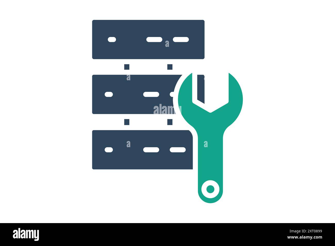 Symbol Data Engineering. Symbol für Technologie. Symbolstil durchgehend. Vektorillustration für Datenanalyselemente Stock Vektor