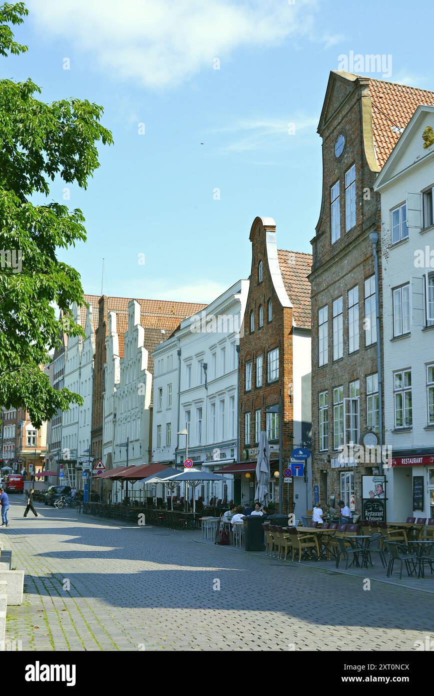 Gebäude im historischen Zentrum von Lübeck, Deutschland Stockfoto