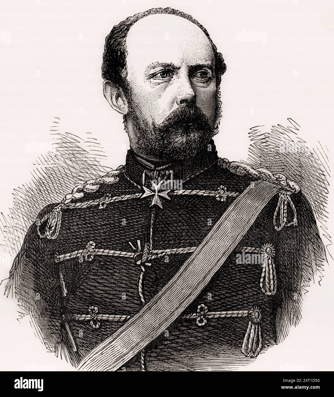 Friedrich I., 1831–1904. Deutscher Fürst des Hauses Askanien, Herrscher des Herzogtums Anhalt, 1871–1904. Aus Cassells Illustrated History of England, veröffentlicht um 1880. Stockfoto