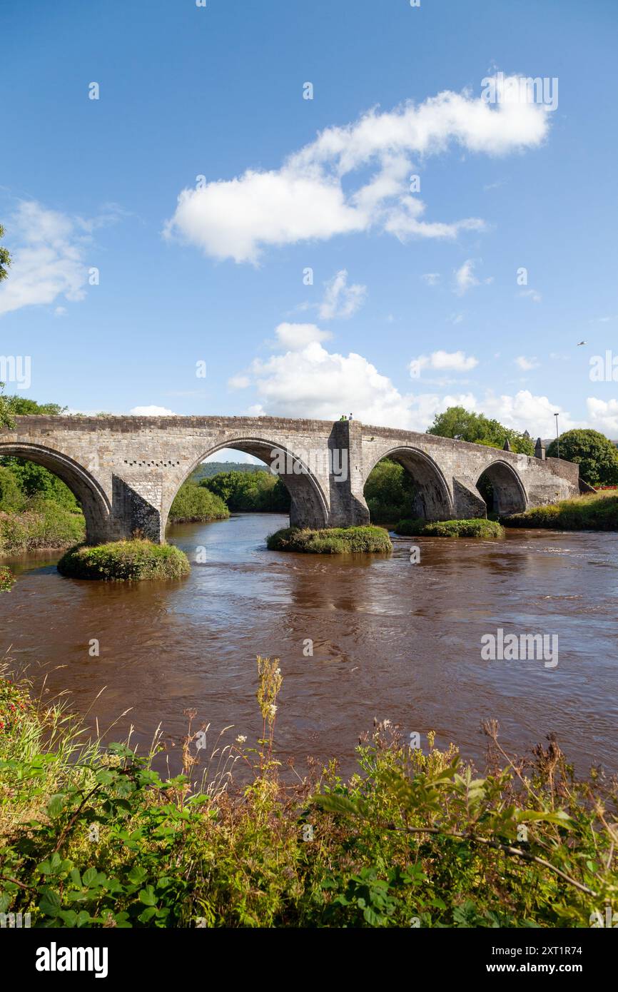 Stirling Old Bridge über den Fluss Forth, Schottland Stockfoto