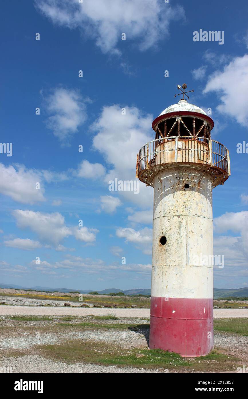 Hodbarrow Point Lighthouse, Millom, Cumbria, Großbritannien Stockfoto