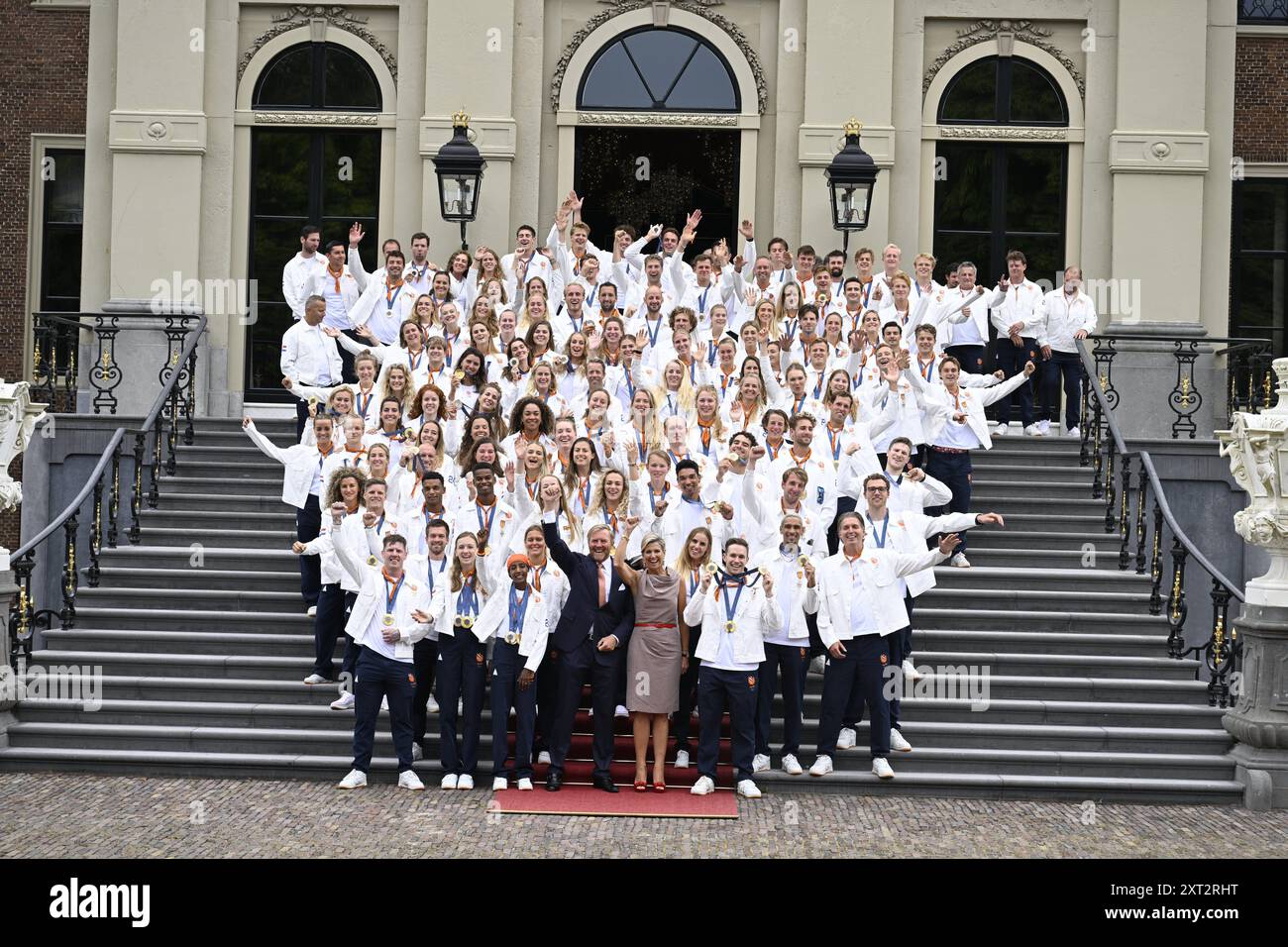 Den Haag, Niederlande. , . Huis Ten Bosch PalaceKönig Willem Alexander und Königin Máxima erhalten die niederländischen Medaillengewinner der Olympischen Sommerspiele 2024 in Paris im Huis Ten Bosch PalacePHOTO: NLBeeld/Patrick van EMST Credit: NL Beeld/Alamy Live News Stockfoto