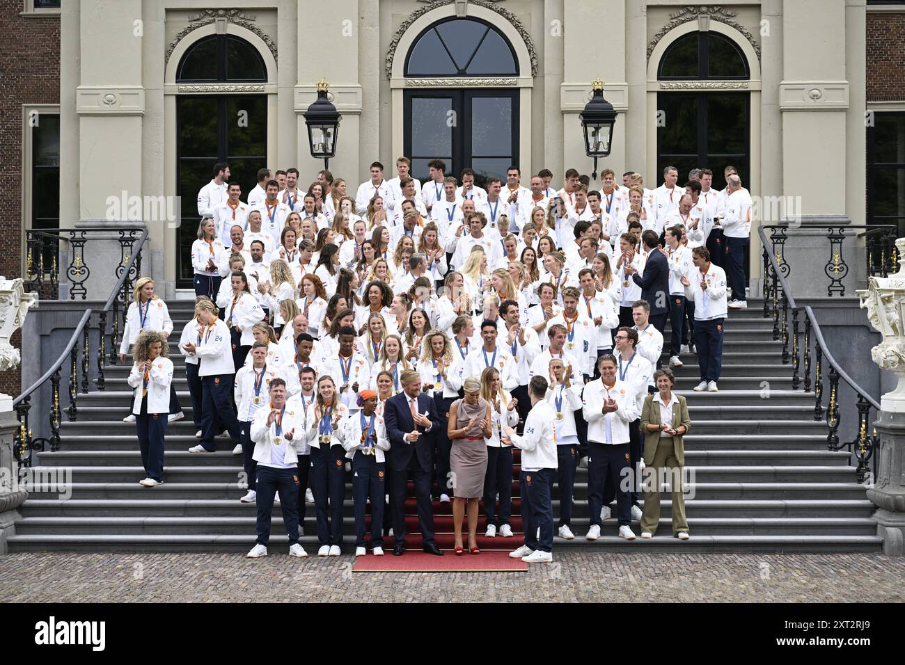 Den Haag, Niederlande. , . Huis Ten Bosch PalaceKönig Willem Alexander und Königin Máxima erhalten die niederländischen Medaillengewinner der Olympischen Sommerspiele 2024 in Paris im Huis Ten Bosch PalacePHOTO: NLBeeld/Patrick van EMST Credit: NL Beeld/Alamy Live News Stockfoto