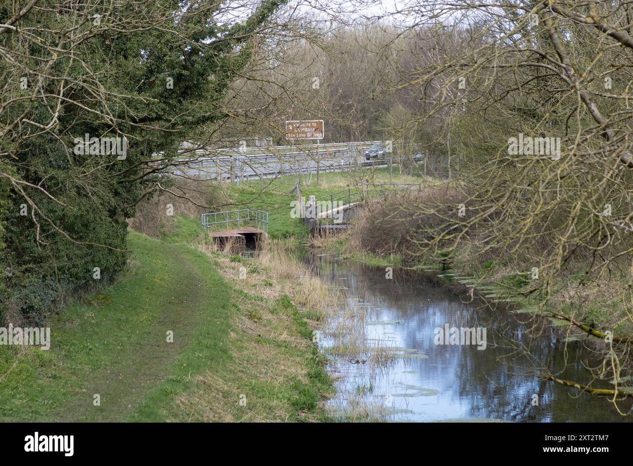 Stillgelegter Abschnitt des Lancaster Canal bei Burton in Kendal Westmorland und Furness, ehemals Cumbria England Stockfoto