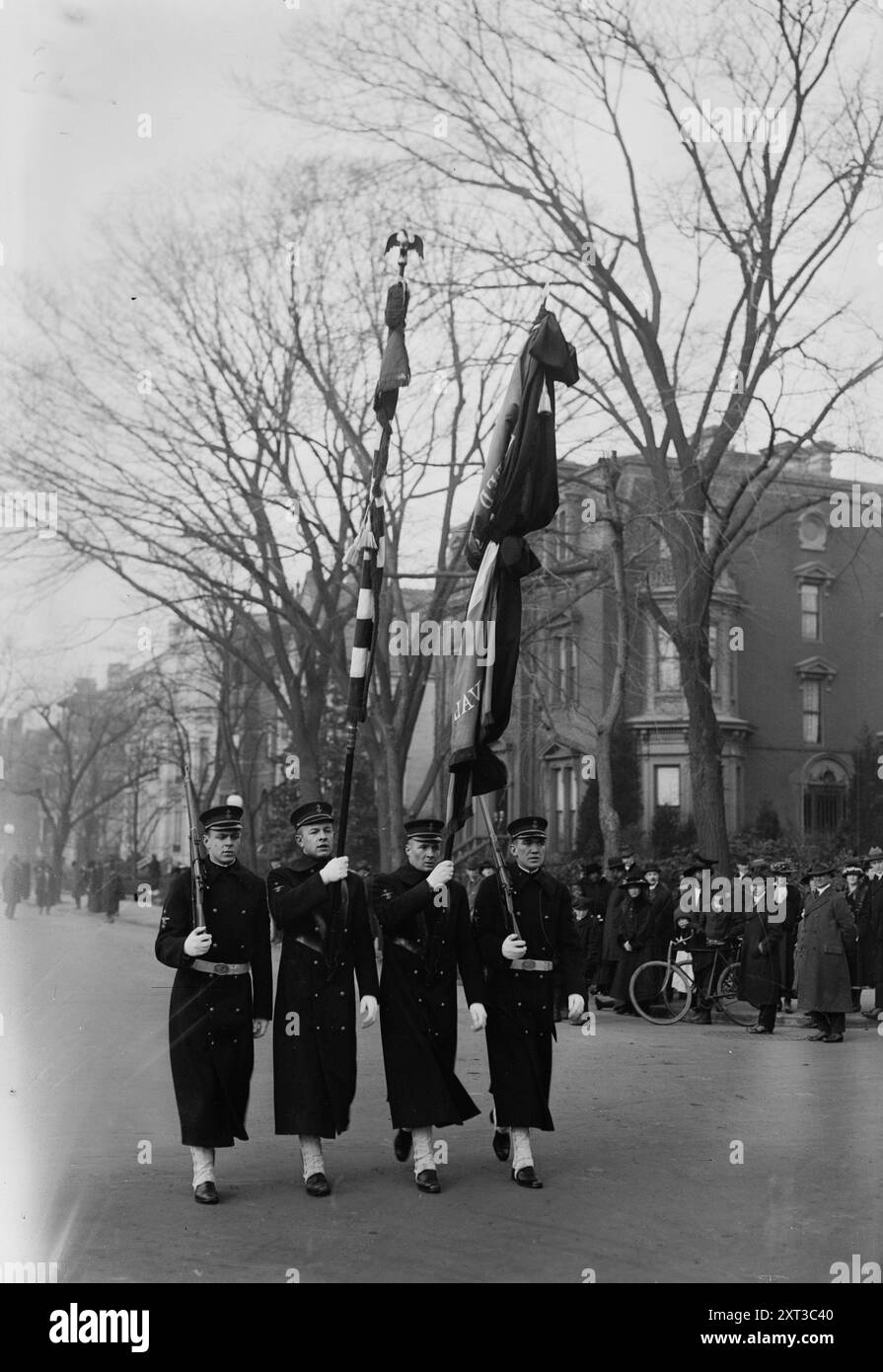 Dewey Beeral, 1917. Zeigt die Beerdigung von US-Admiral George Dewey (1837–1917) am 20. Januar 1917 in Washington, D.C. Stockfoto