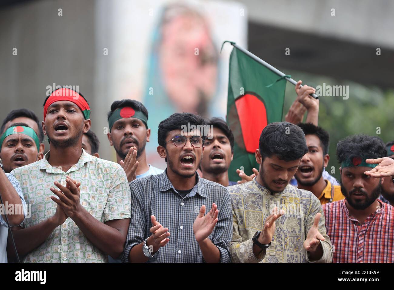 Dhaka, Bangladesch - 013. August 2024: Scheich Hasina wurde wegen Mordes von Studenten und einfachen Menschen aus dem straßenmarsch-Programm von an gehängt Stockfoto