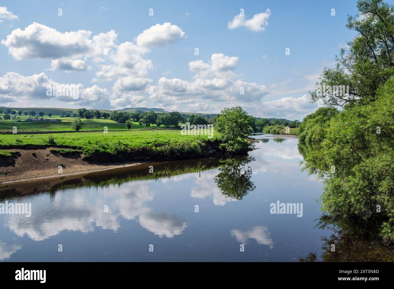Der Fluss Uure oberhalb von Aysgarth, Wensleydale, Yorkshire Dales National Park, North Yorkshire Stockfoto