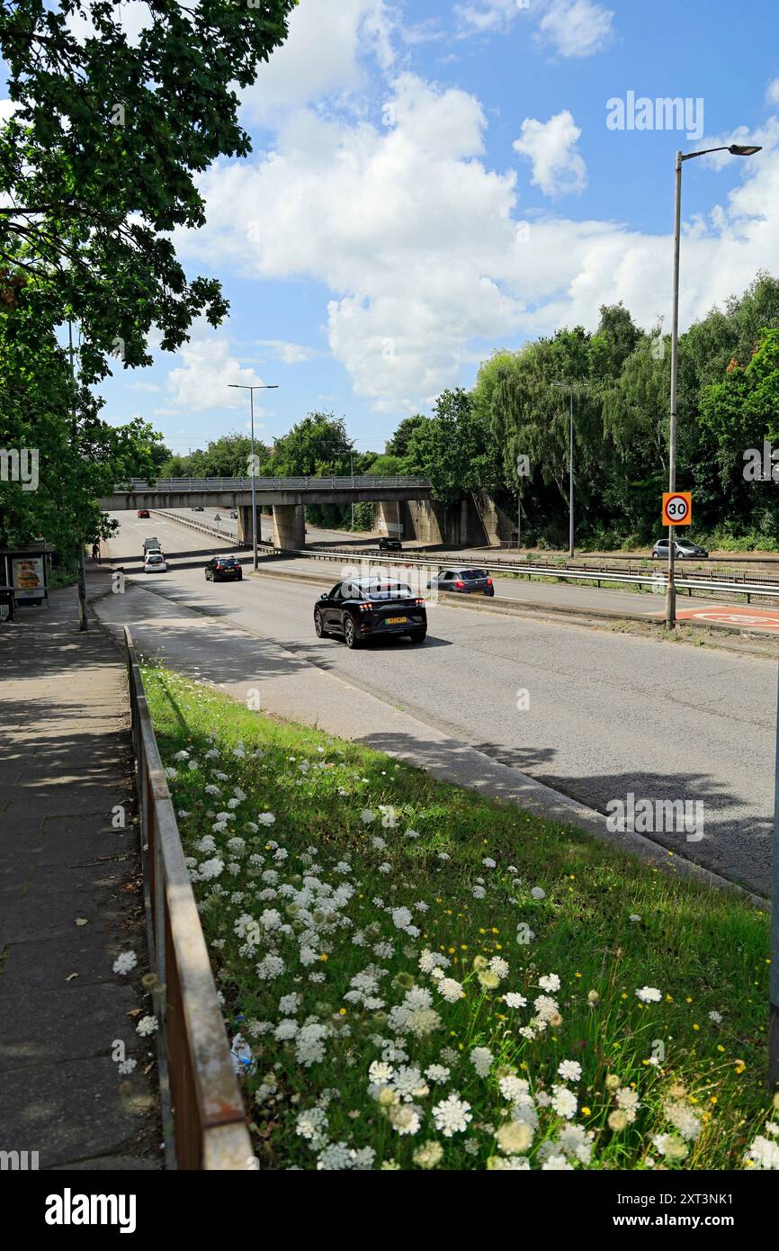 WESTERN Avenue, Gabalfa, Cardiff, Wales, Großbritannien. Stockfoto