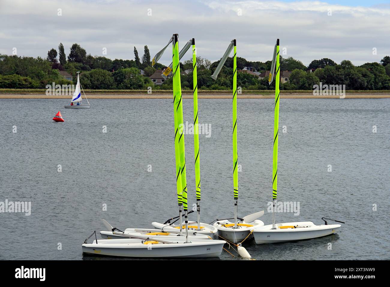 Jollen, Llanishen Reservoir, Lisvane und Llanishen Reservoir, Cardiff, Südwales. Stockfoto