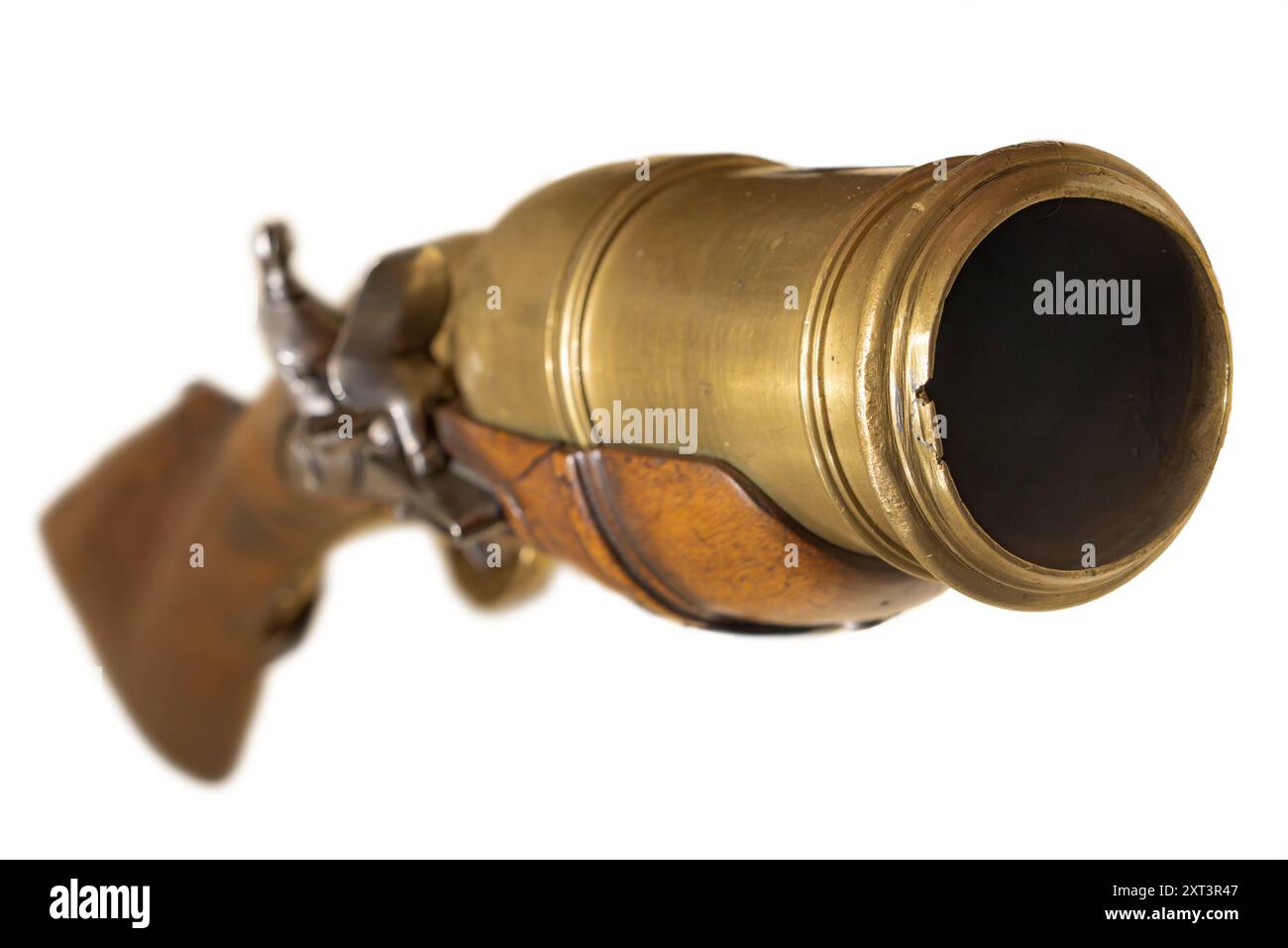 Fintlock-Handmörtelpistole, 18. Jahrhundert, Frankreich Stockfoto