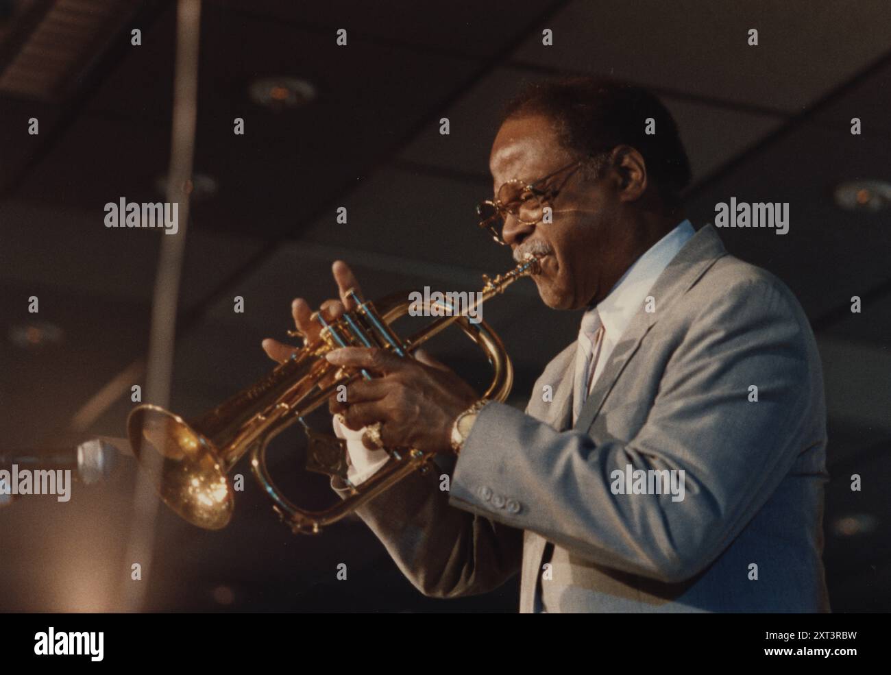 Clark Terry, Jazz Inn Party, Nordwijk, Niederlande, 1989. Stockfoto