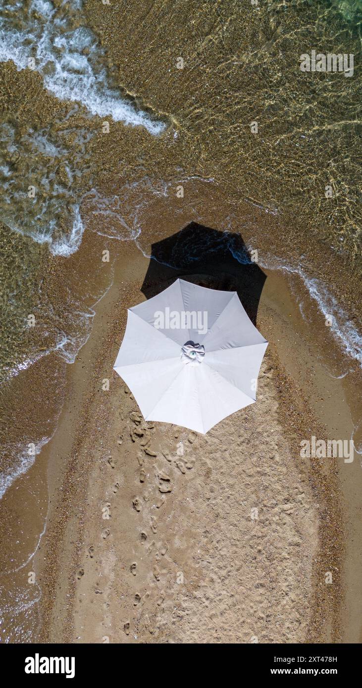 Epanomi cape, Luftdrohnenfotografie, Griechenland Stockfoto