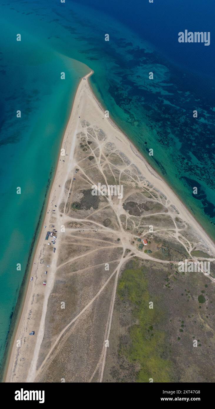 Epanomi cape, Luftdrohnenfotografie, Griechenland Stockfoto