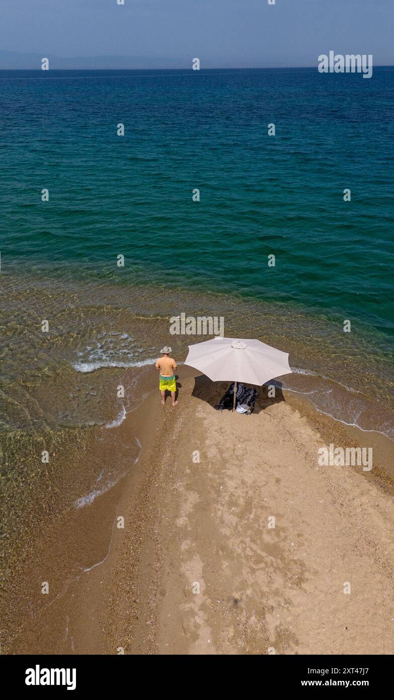 Epanomi cape, Luftdrohnenfotografie, Griechenland Stockfoto