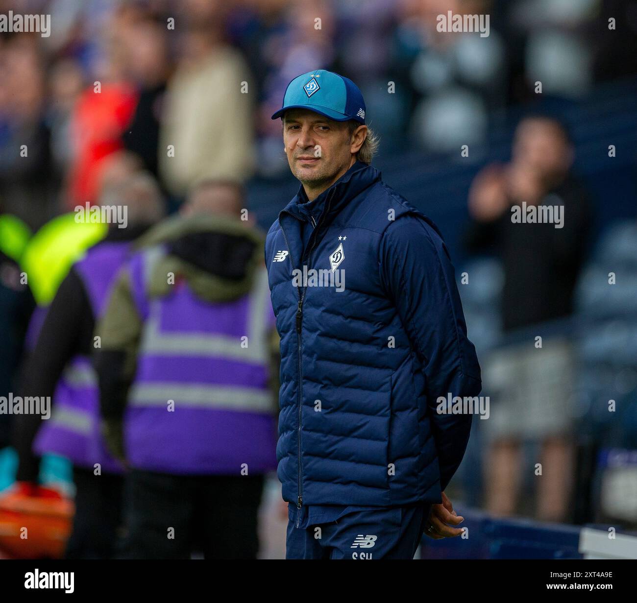 Hampden Park, Glasgow, Großbritannien. August 2024. Champions League Qualifying Football, Second Leg, Rangers gegen Dynamo Kiew; Dynamo Kiew Manager Oleksandr Shovkovskyi Credit: Action Plus Sports/Alamy Live News Stockfoto